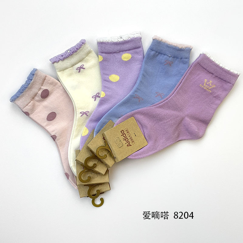 Aidida Children's Socks, combed cotton breathable, new autumn and winter style, bow-shaped mid-calf simple student socks for girls and babies Application Scenario