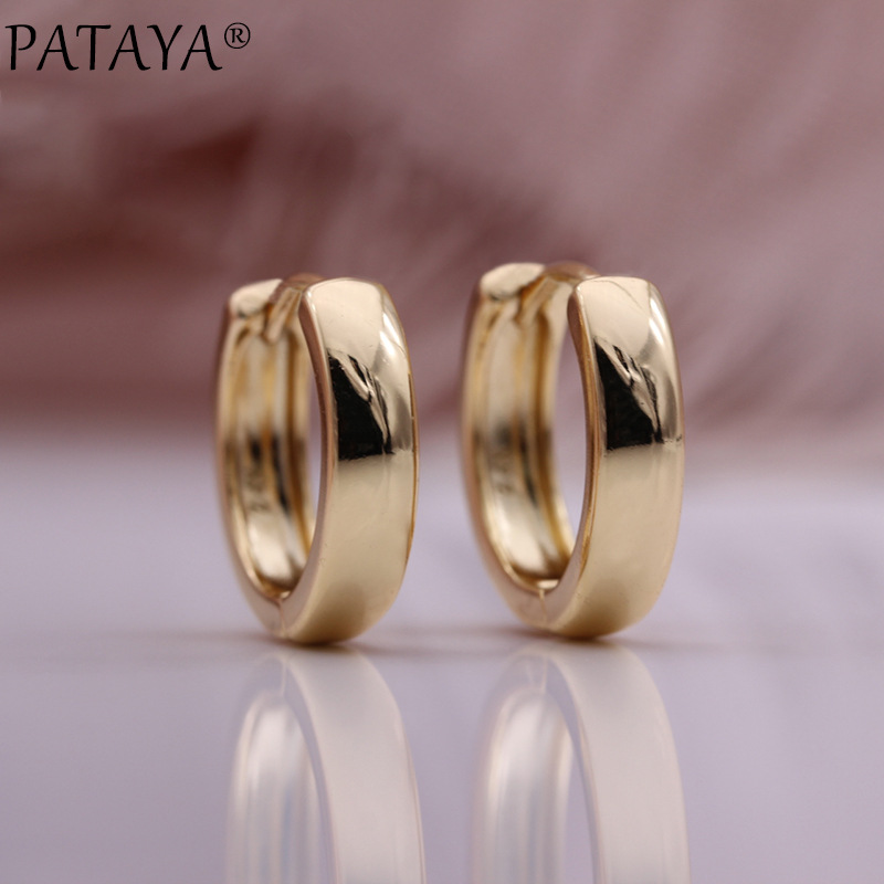 PATAYA585 rose gold electroplated earrings, cross-border direct supply, AliExpress earrings, classic glossy earrings Application Scenario