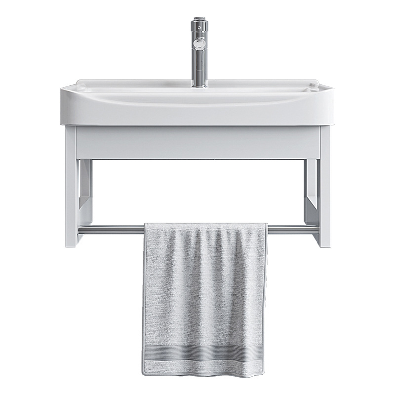Space aluminum simple stand basin, small-sized washbasin, bathroom washbasin, balcony washbasin, integrated ceramic basin Item Picture