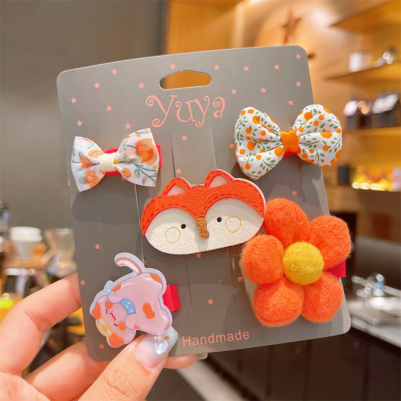 Children's Cartoon Fabric Flower Hairpin Baby Liu Haihai Clip Girls Hair Free Headwear Network Red 2022 New Model Specification drawing