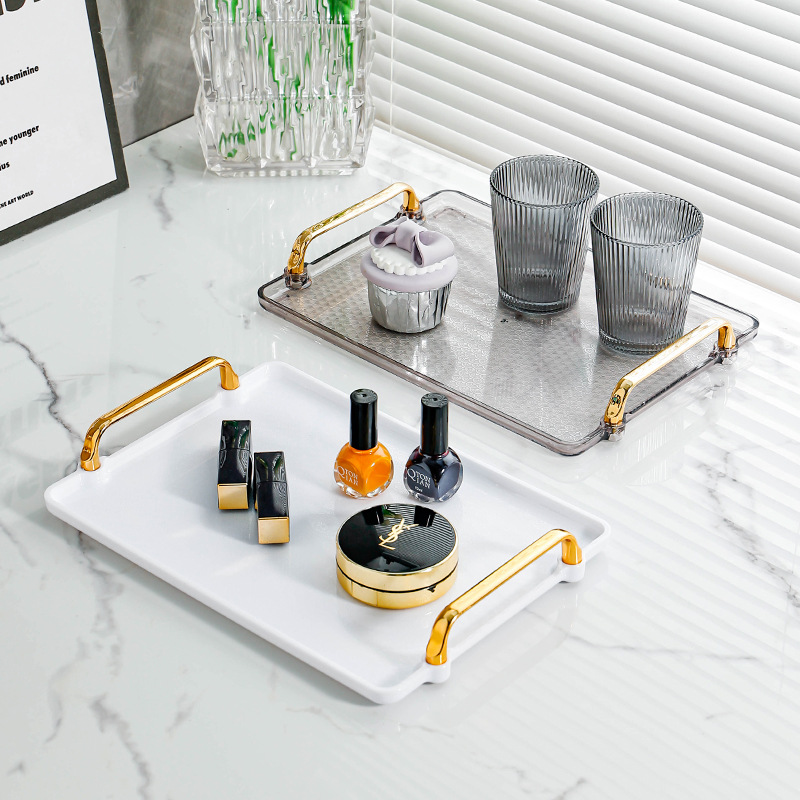 Light Luxury Rectangular Plastic Tray Hotel Hotel Room Special Water Cup Teacup Toiletries Storage Tray Commercial Specification drawing