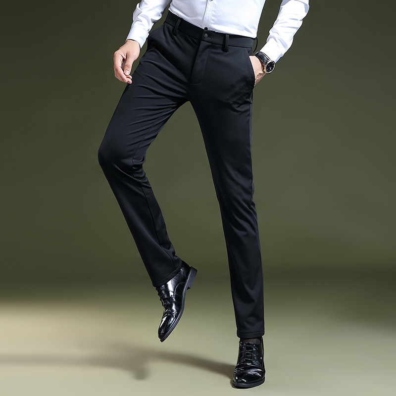 High-quality men's spring and autumn slimming, no-iron stretch business casual pants, and young people's work suit pants Application Scenario