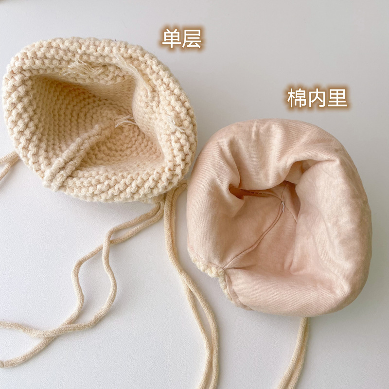 Baby Hat Autumn And Winter Pure Cotton Cute Super Cute Baby Wool Hat Boys And Girls Winter Warm Baby Ear Protective Hat Application Scenario