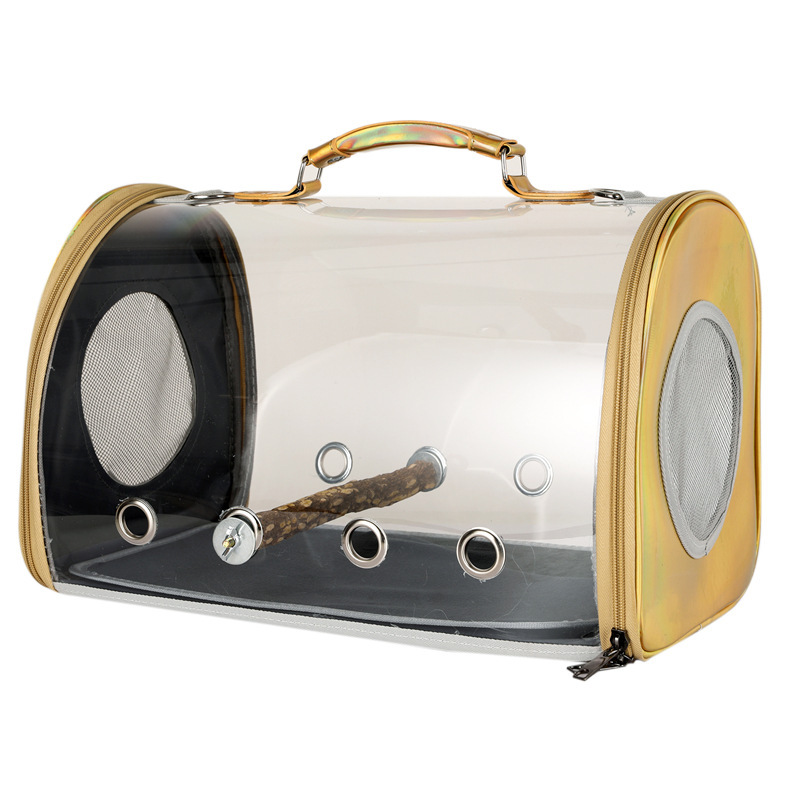 Portable bird bags for going out, tiger skin, peony and black phoenix cages for carrying and transporting, parrot backpacks, small bird cages for carrying, crossbody bags details Picture