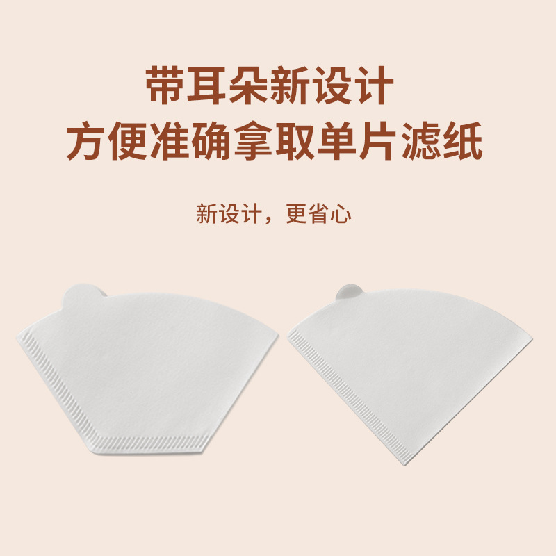 Japanese Imported White Hand-Brewed Coffee Filter Paper, No-Wash V60 Conical Fan-Shaped Filter Paper For 1-4 People, Drip Coffee Application Scenario