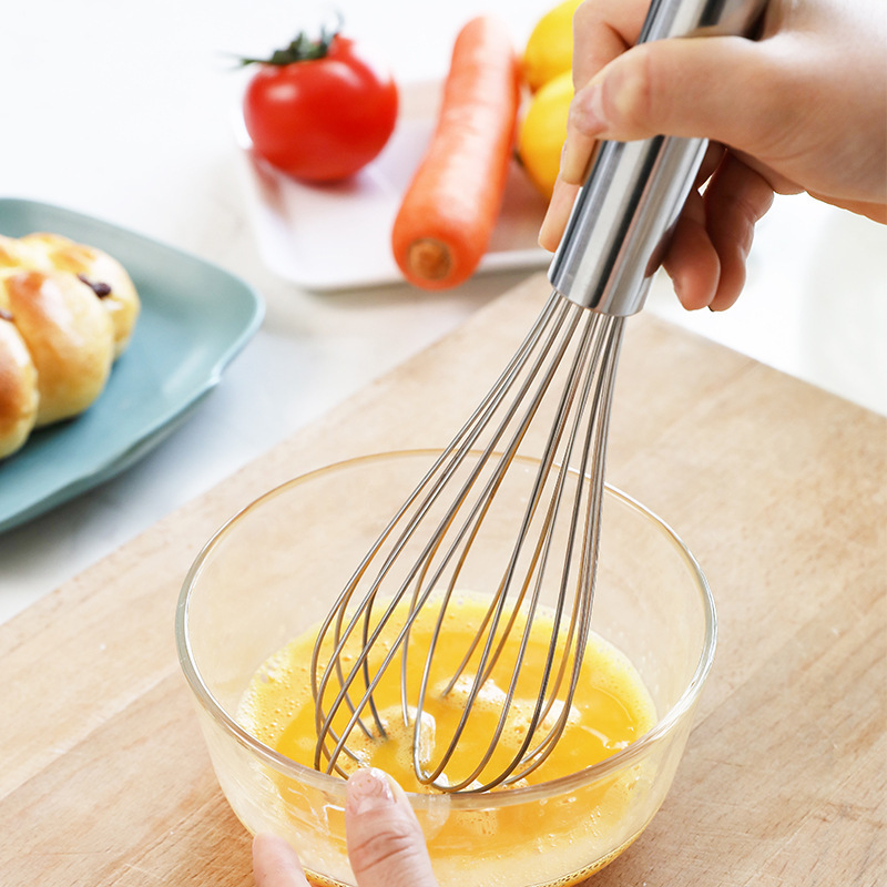 Baking tools: Egg beater, stainless steel thickened mixer, semi-automatic egg beater, manual mini silicone whipper Specification image