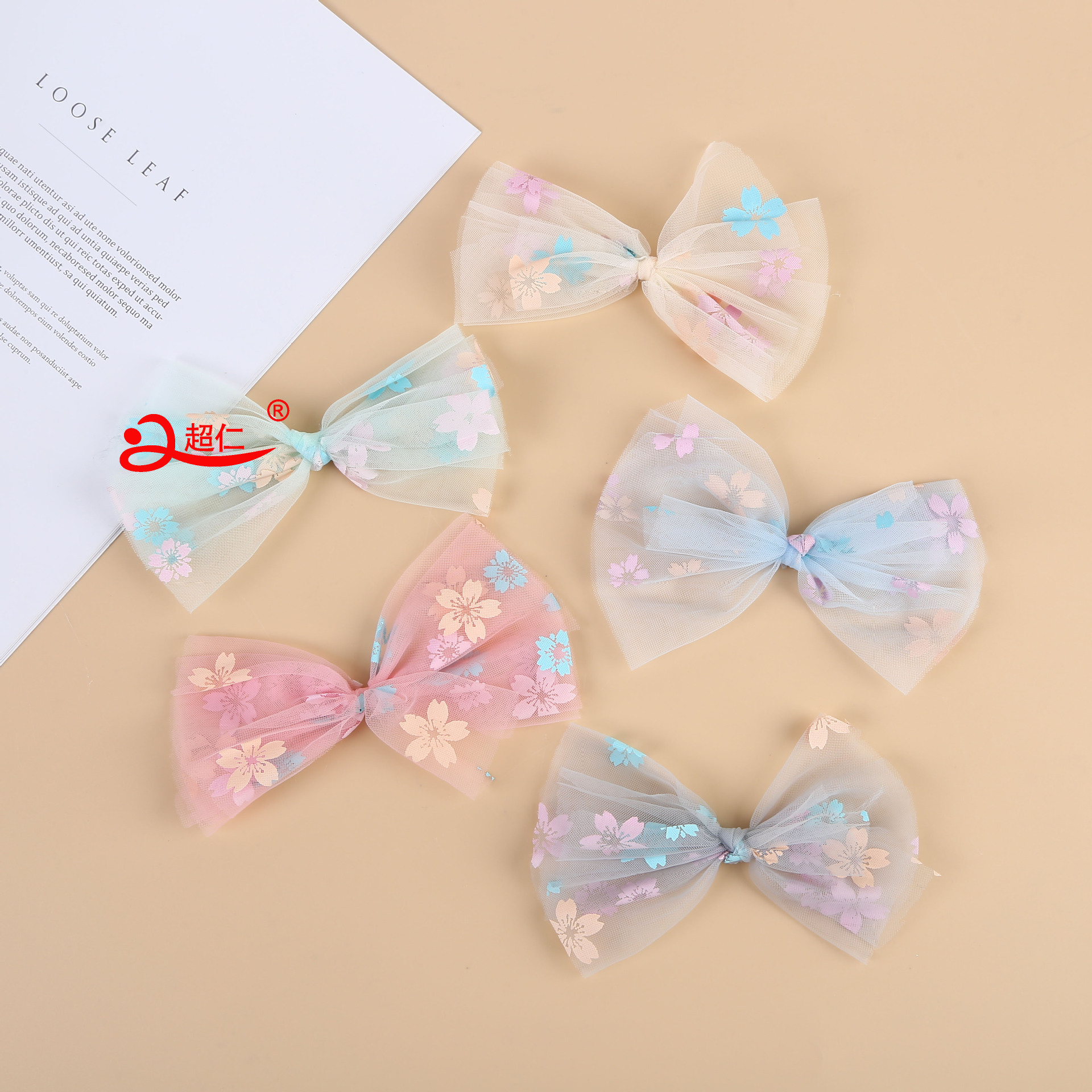 Hand-Made Bows Japan And South Korea Style Hair Accessories Gift Clothing Accessories New Mesh Parquet Color Bows Can Be Produced details Picture