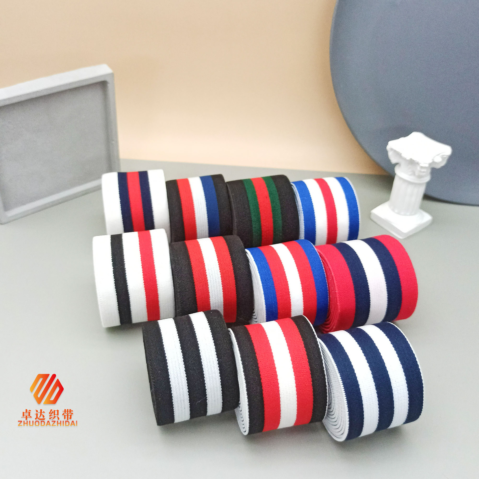 Manufacturers Spot Color Matching Elastic Striped Culottes Waist Clothing Accessories Bag Headband Elastic Ribbon details Picture