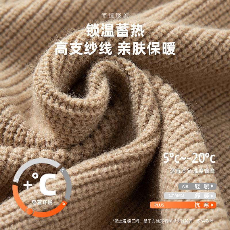 New men's knitted sweaters for the autumn and winter of 2024, Japanese-style retro solid color loose and casual knitted sweaters for couples Specification image