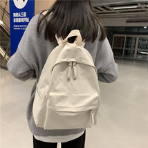 新款时尚大容量双肩包男高中电脑旅行背包潮日系纯色书包