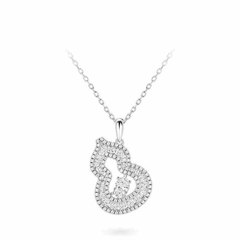 S925 Sterling Silver Inset Zircon Gourd Pendant Necklace Advanced Simple Everything Exquisite Small Daily Gift To Girlfriend Application Scenario