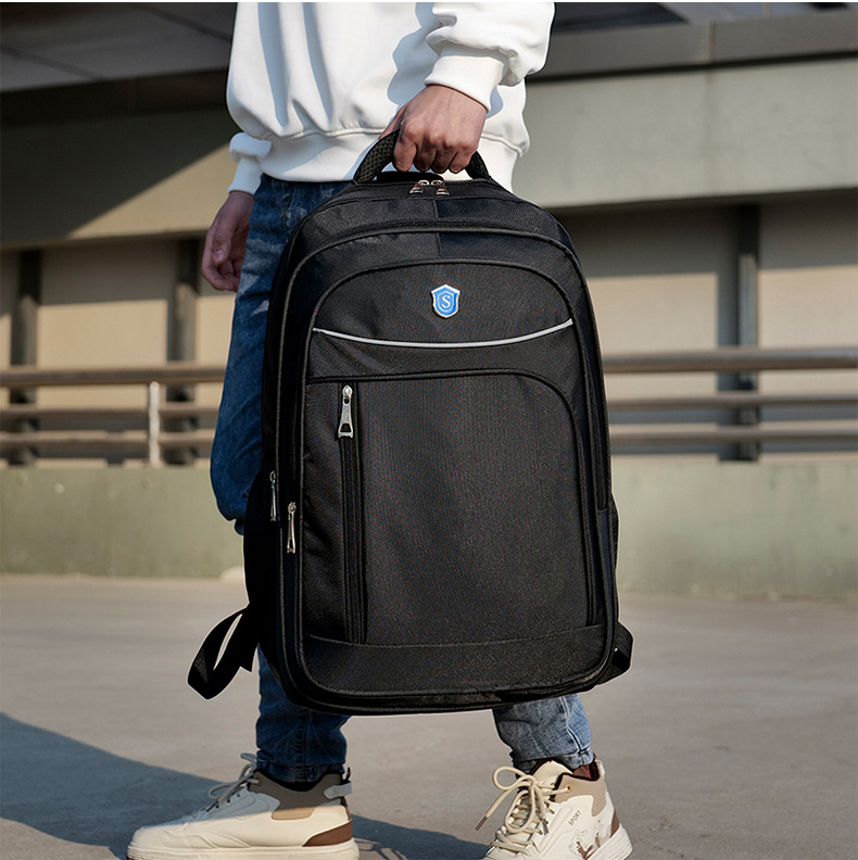 商务男女通用大容量双肩包批发中学生书包15.6寸笔记本背包箱包皮具休闲运动款详情14