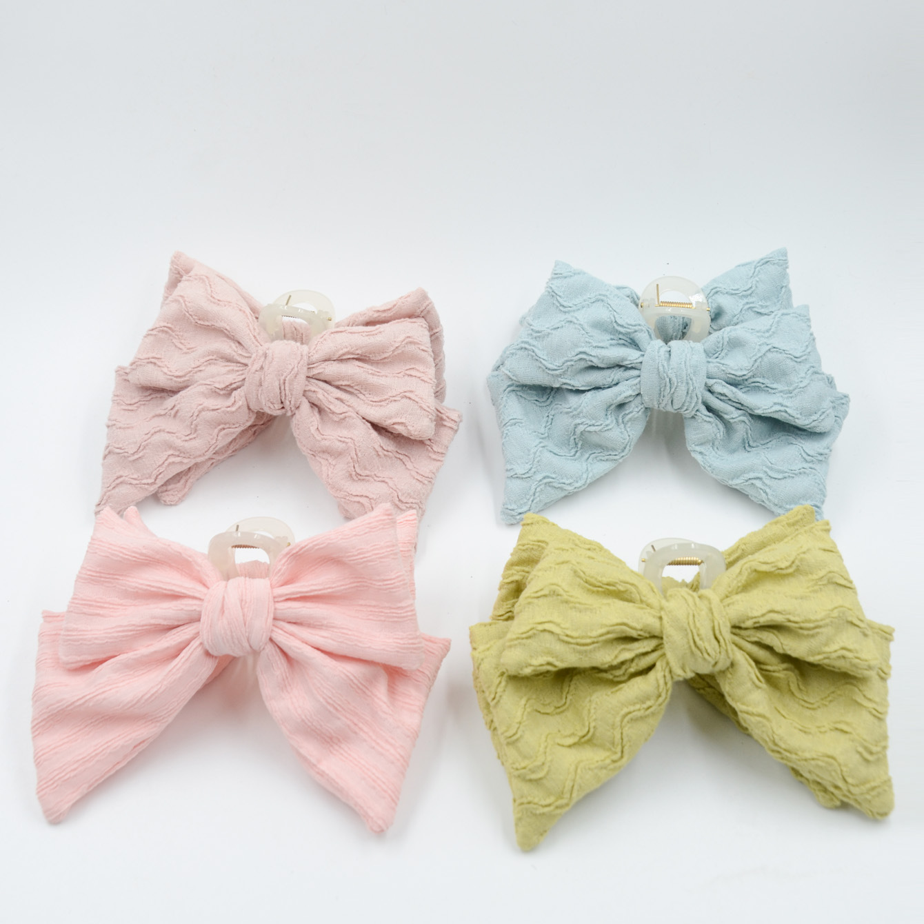 Qiwei Accessories Exclusive European and American cross-border new autumn and winter fabric double-sided double-layer large bow clip, fashionable and sweet hair clip for women details Picture