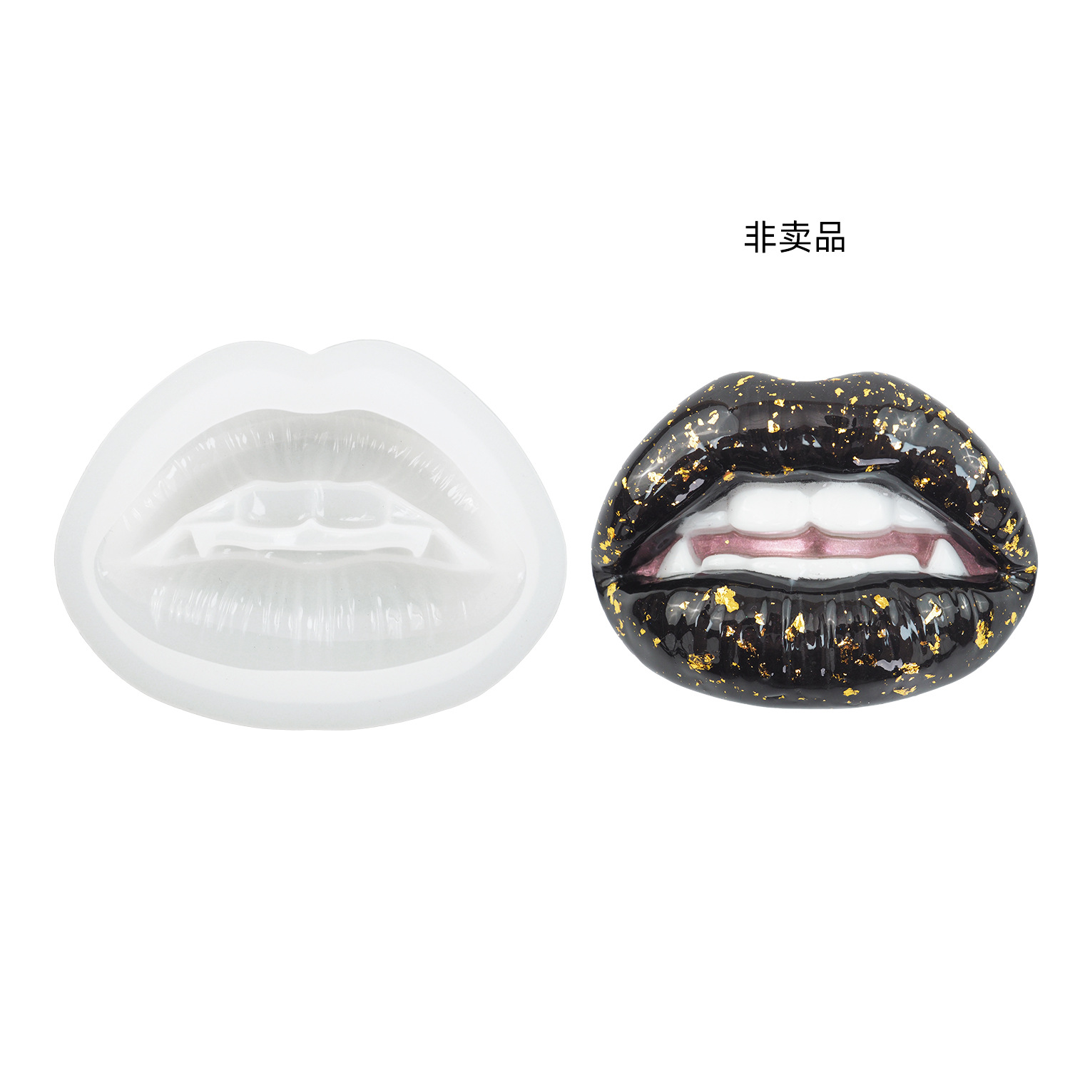 diy crystal resin epoxy resin three-dimensional lip red lip mirror silicone mold Specification drawing