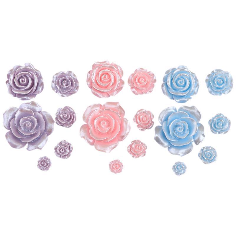 New pearlescent resin accessories, rose-made diy mobile phone cases, ear studs, hair clips, hair ties, decorative material kits Item Picture