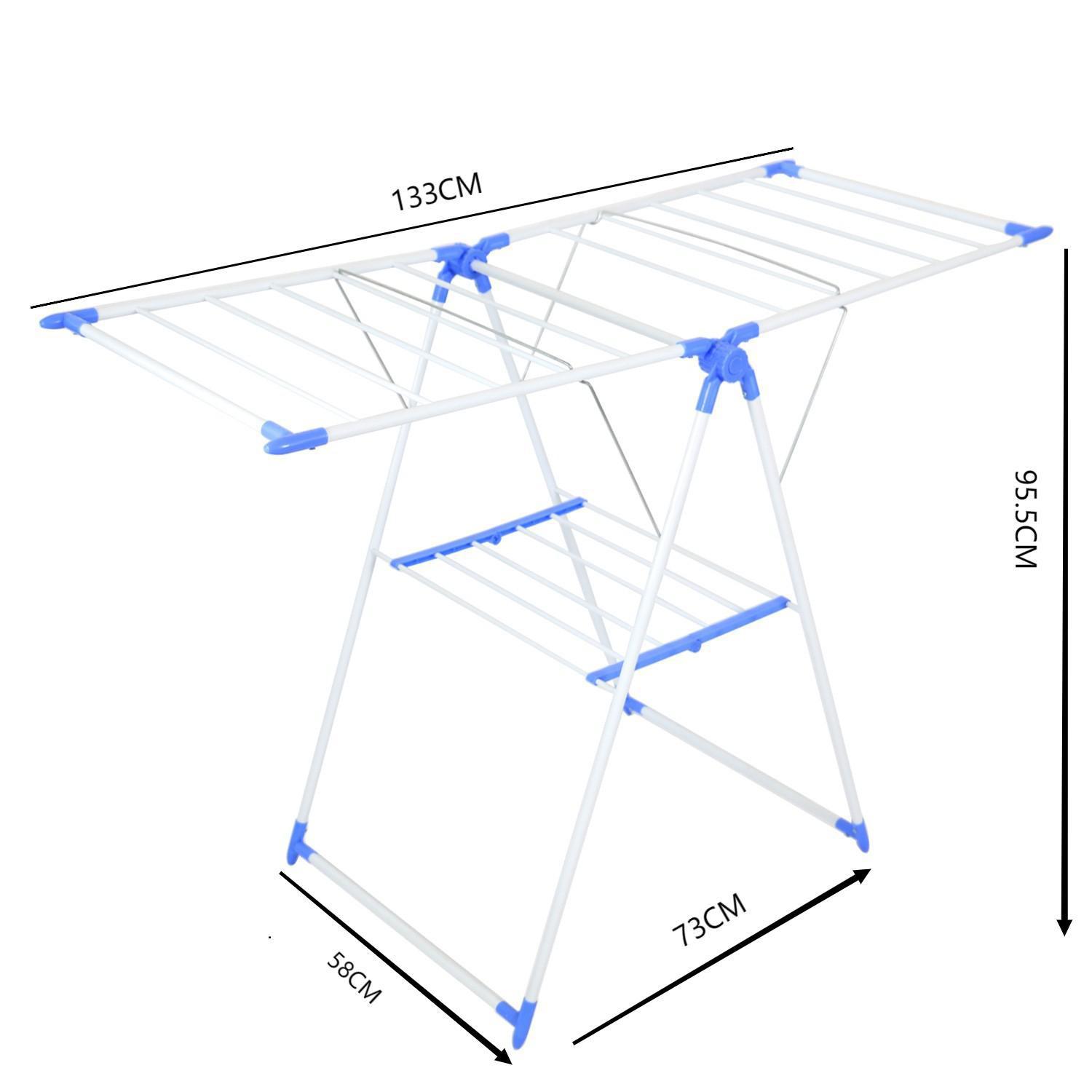 跨境工厂批发翼型晾衣架可折叠免安装阳台衣物晒衣架置地式晾晒架