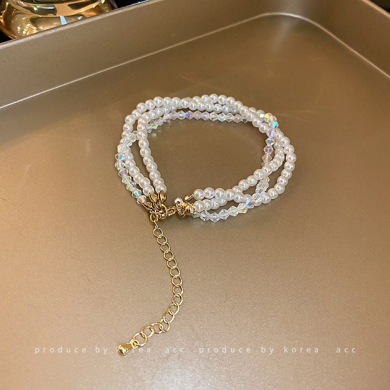 Irregular pearl T-shaped buckle bracelet, French fashion design sense, retro heart-shaped bracelet, popular and elegant feminine jewelry Specification image