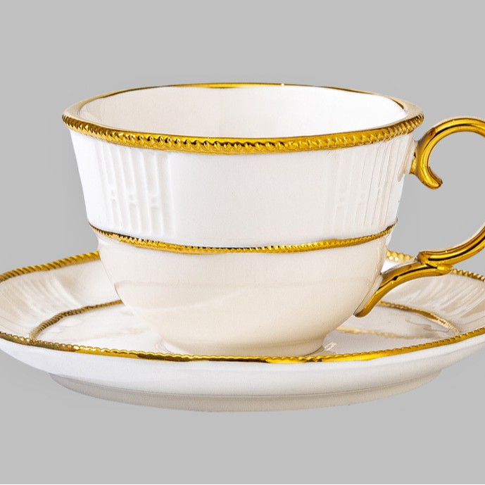Wholesale of light luxury ceramic tableware sets, high-end gold-plated plates with gold edges Specification image