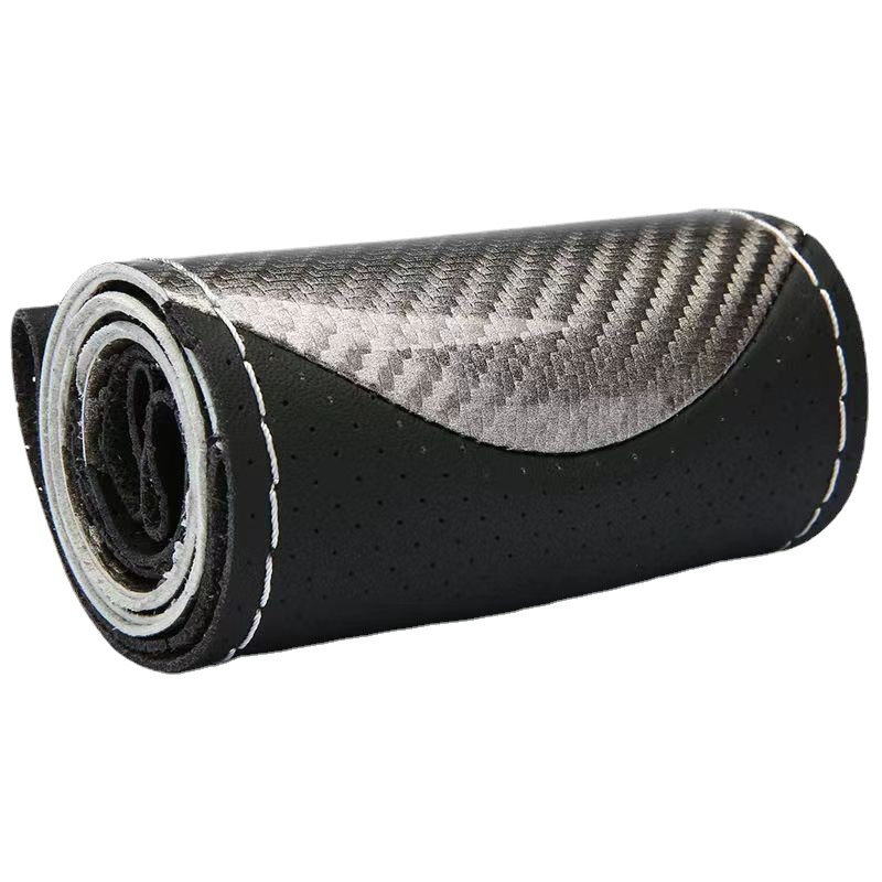 Factory wholesale crystal carbon fiber super-fine leather handlebar covers, all-season universal hand-sewn handlebar covers, car decoration steering wheel covers Item Picture