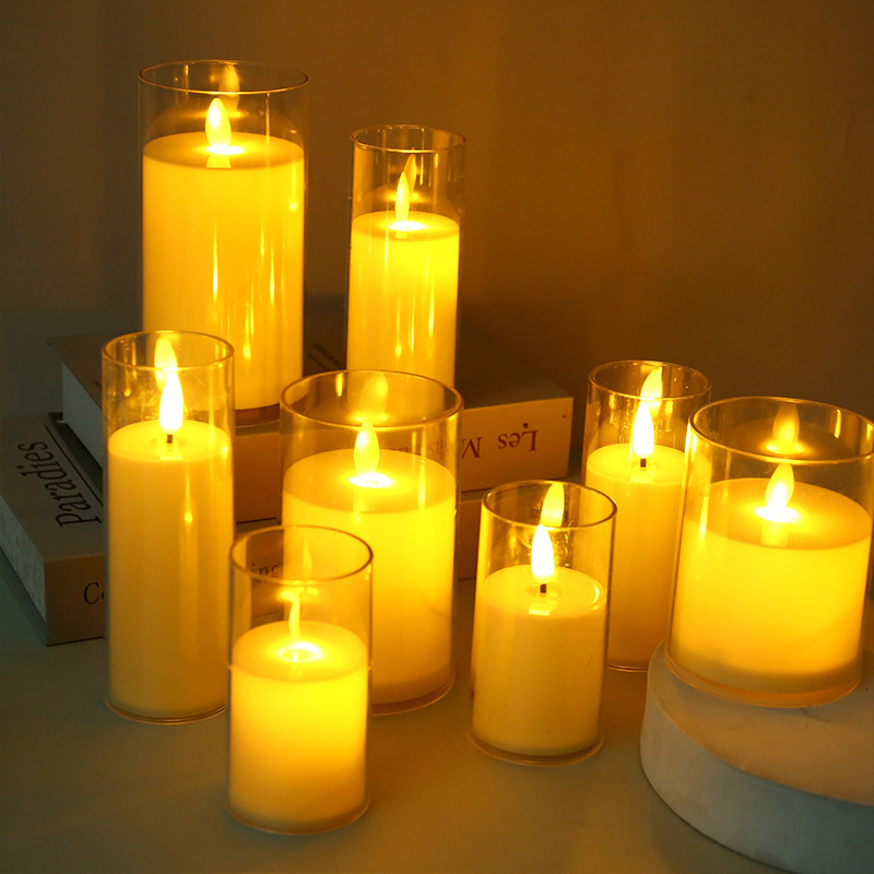 Simulated swing LED electronic candles, acrylic glass cups, Christmas, birthday, wedding atmosphere decoration, candle lights Specification image