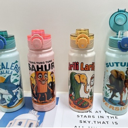 Amazon's best-selling Shan Hai Jing series water cups, children's water cups, bouncy LIDS, student portable space cups, cross-border full figure