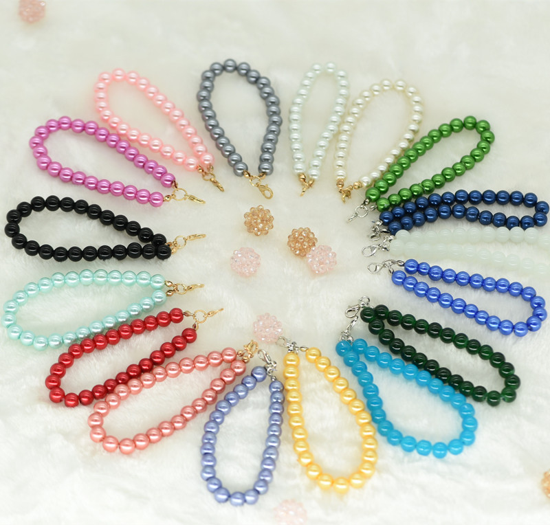 Pearl Jewelry Accessories Glass Imitation Pearl Diy Accessories Hand Bead Chain Hairball Keychain Pendant Application Scenario