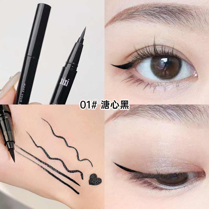 Xixi Linear Full-Bodied Liquid Eyeliner For Students Daily Waterproof Long-Lasting Color Non-Smudging Sponge Head Eyeliner Application Scenario