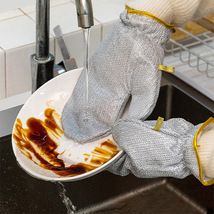 钢丝洗碗手套厨房家务清洁耐用防水刷碗非钢丝球防烫隔热刷锅手套