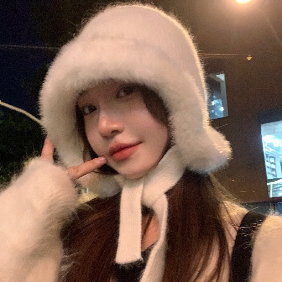 Marca [sendona] sombrero de punto para todas las edades modelos aplicables invierno necesario versión coreana sombrero de otoño e invierno para mujeres conejo de invierno de felpa de punto gorra de ciclismo de invierno para padres más peluche a prueba de viento y calor details Picture