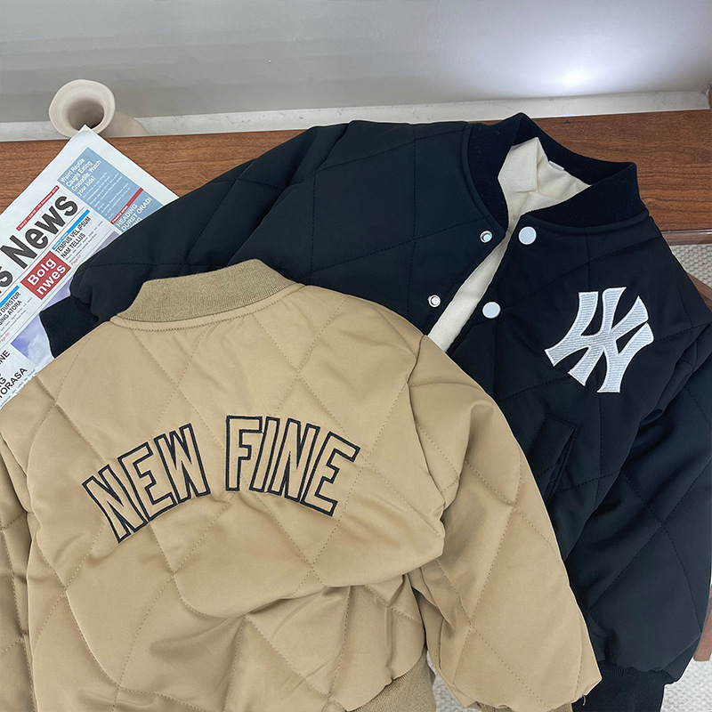 皮咔皮咖 儿童ins深秋棉服2022冬季中小童新款韩版休闲棉外套潮