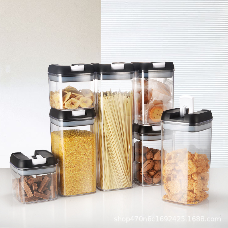 Amazon Exploded 7 Sets Of Storage Tank Food Grade Kitchen Supplies Grain Multi-Grain Sealed Tank Plastic Fresh-Keeping Box Specification drawing