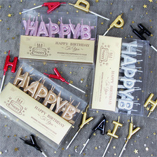 土豪金蛋糕蜡烛happybirthday生日快乐派对庆生儿童批发 字母蜡烛（到店面议）