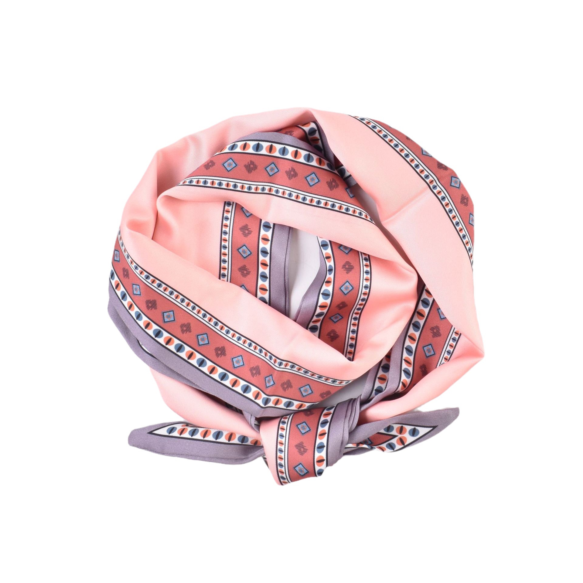 Summer New French Vintage Small Checkered Edge Pattern Printed Double Long Diagonal Small Scarf Scarf Headband Application Scenario