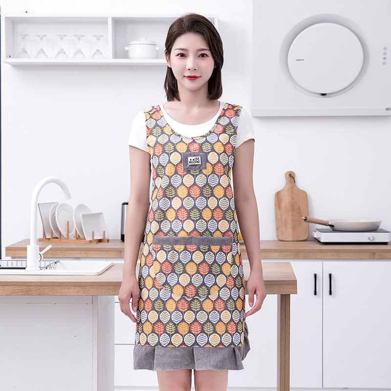 【 Chi Jia 】 Cotton apron oil-proof, stain-proof, fashionable, comfortable and breathable for kitchen and home use wholesale canvas apron details Picture