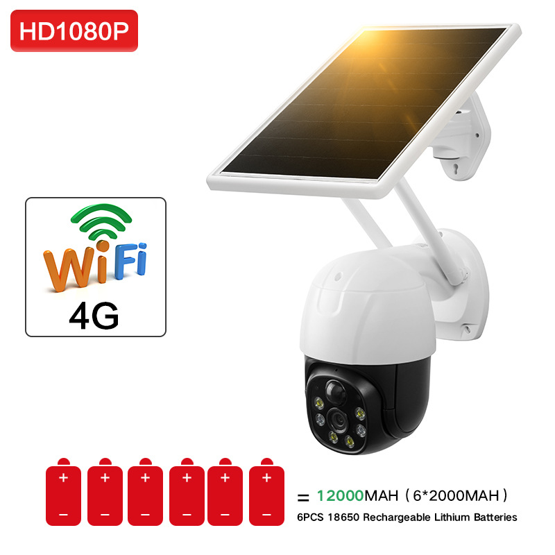 4G Low-Power Solar Ball Machine Outdoor 360-Day Power Free Foreign Trade 1080P Dual Optical Surveillance Camera V380 details Picture