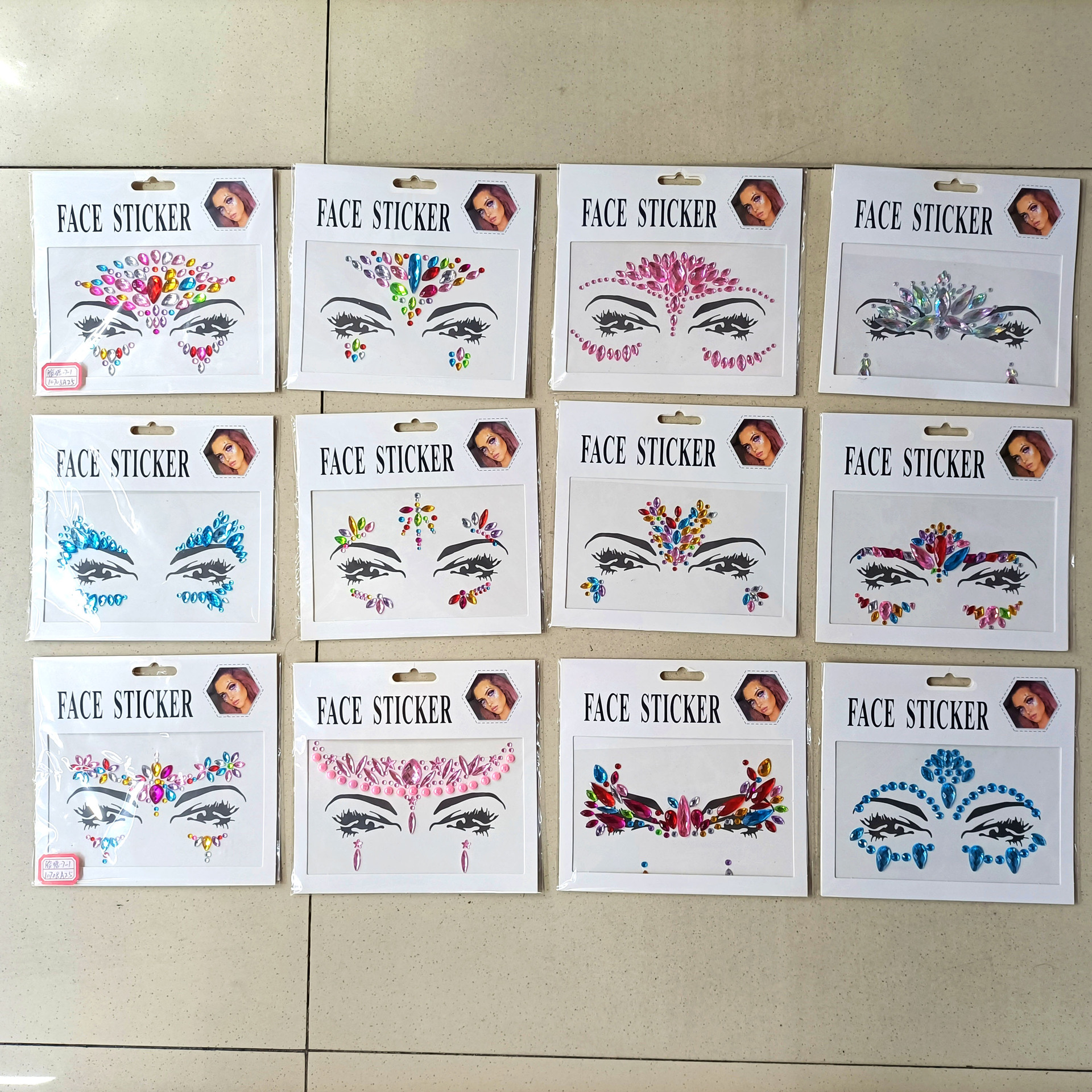 New face stickers, eye stickers, diamond makeup balls, Halloween decorative stickers, diamond eyebrow stickers, personalized stage makeup stickers Application Scenario