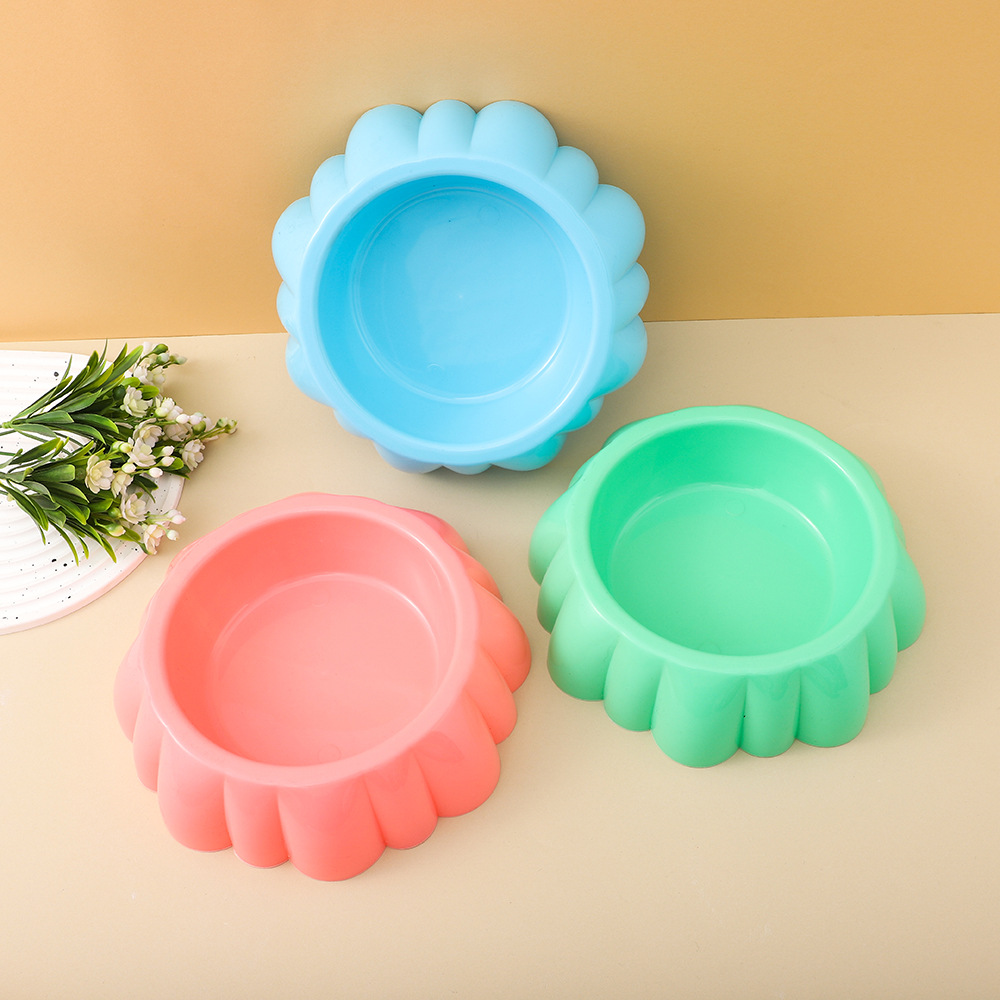 New candy-colored pumpkin bowl for dog drinking and feeding, single bowl, anti-slip and shock-resistant, cat food bowl, pet supplies Specification image