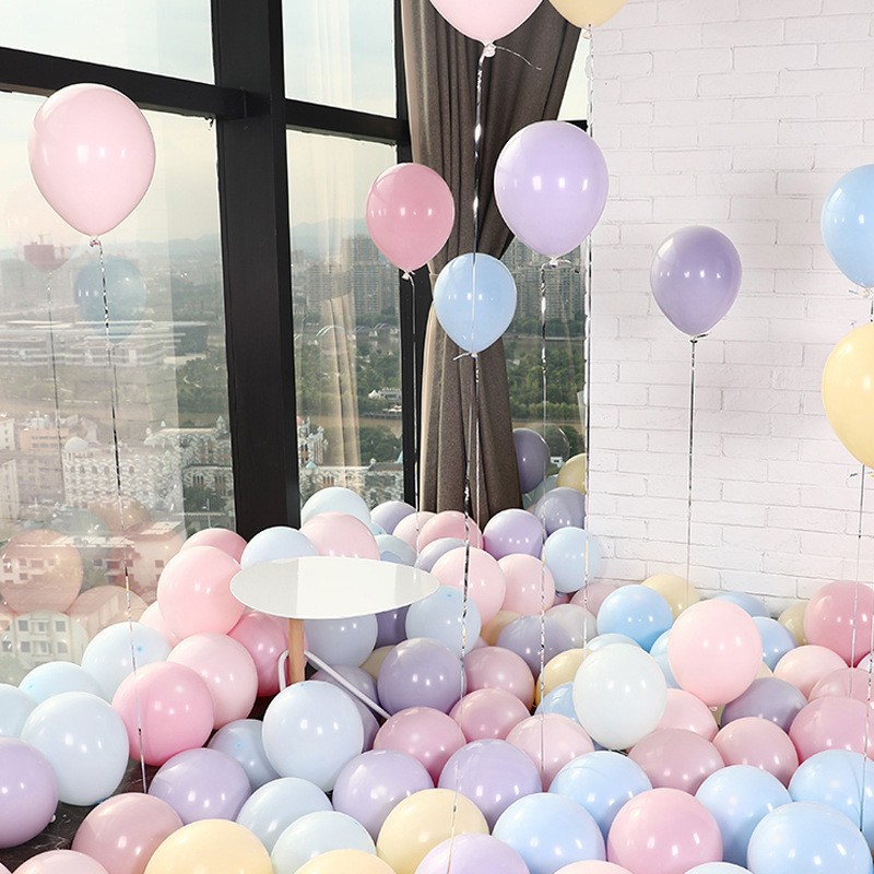 2.2-gram round birthday balloon, party decoration, wedding decoration, thickened candy balloon, macaron balloon Application Scenario
