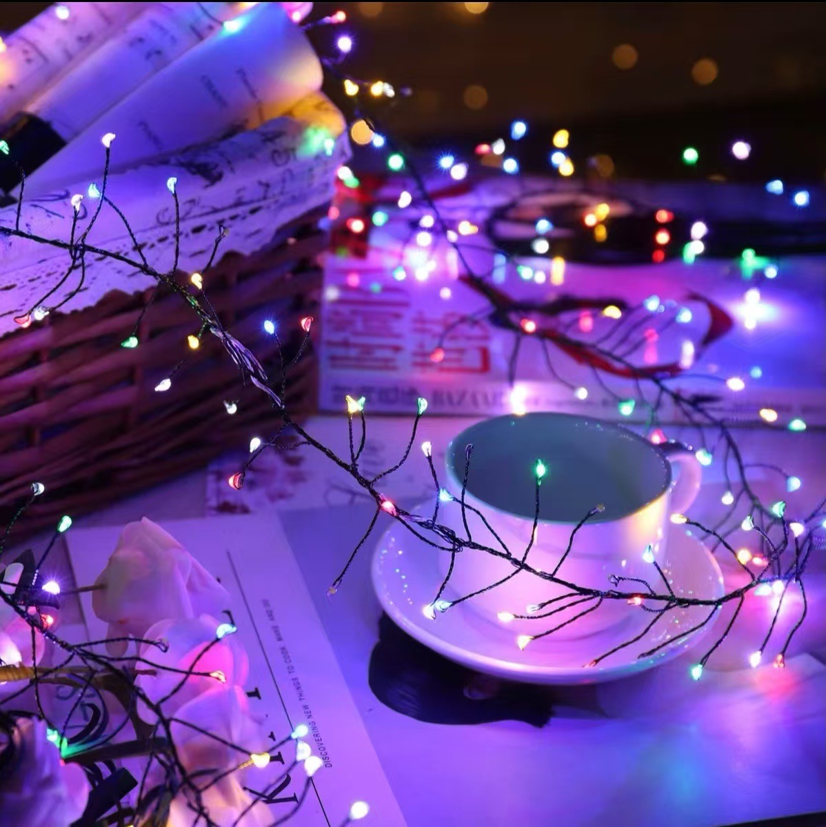 Cross-border new LED firecracker light, festival copper wire firecracker decorative light, festival decorative light, USB decorative atmosphere light Specification image