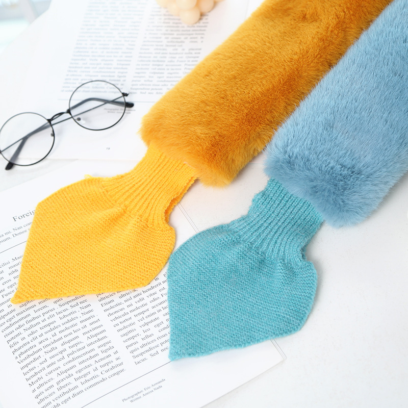 Cross-Border Winter Korean Plush Scarf Imitation Rex Rabbit Hair Bib Female Autumn And Winter Girl Fur Neck Set Fur Collar Warm Application Scenario