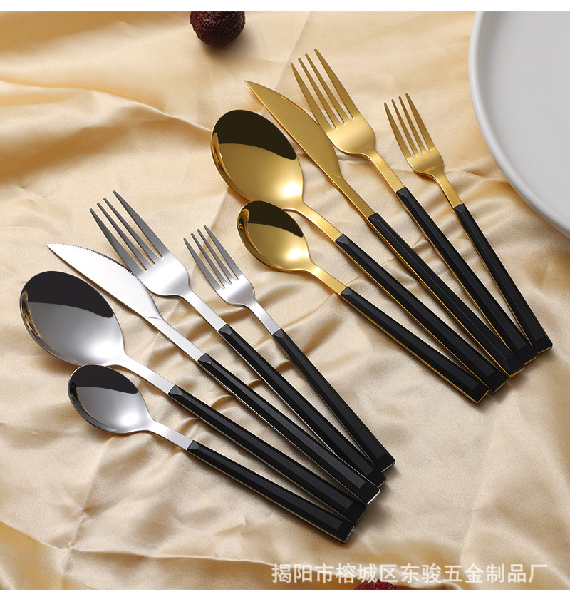 Wholesale Stainless Steel Imitation Wooden Handle Knife, Fork And Spoon Portuguese Western-Style Tableware Wooden Grain Tableware Clip Handle Tableware Japanese Tableware Application Scenario