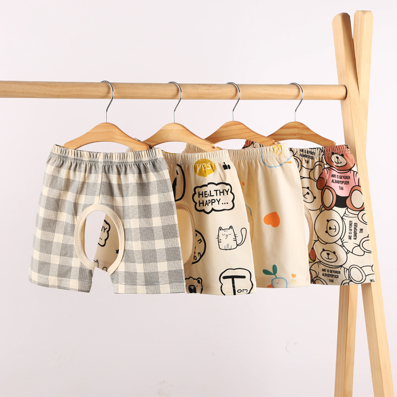 宝宝开裆裤夏季短裤婴儿开档裤儿童裤子薄款男童女幼儿纯棉外穿男