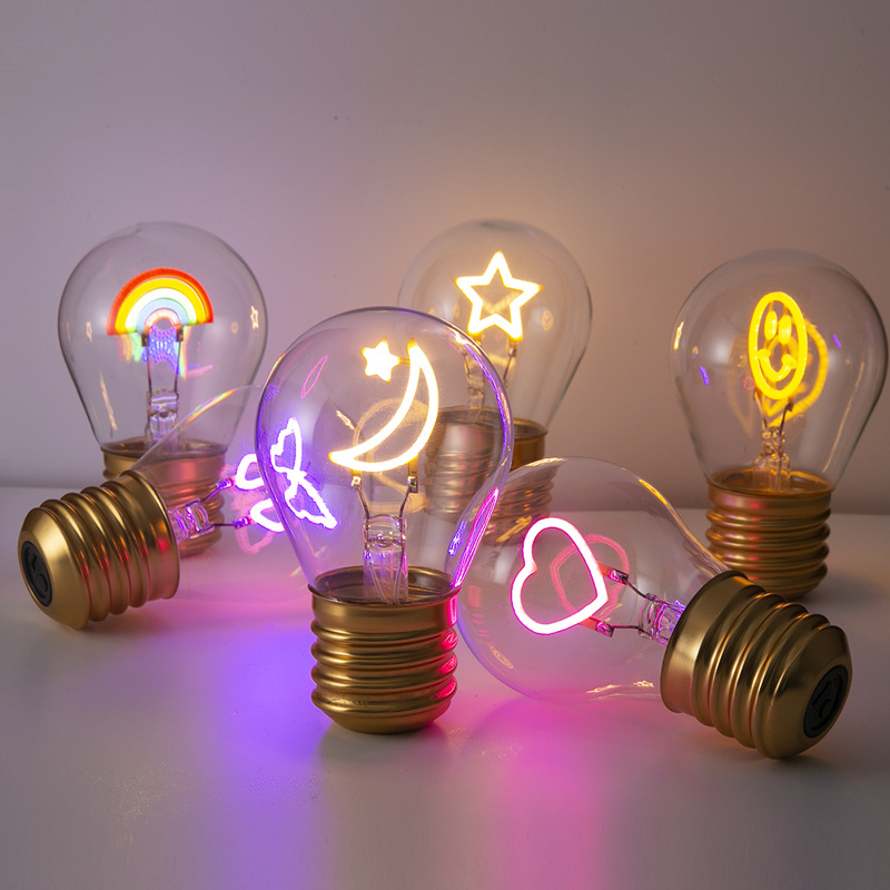 Edison's creative LED rechargeable bulbs, colorful and fun decorations, fashionable atmosphere, DIY, grand and high-end colors full figure