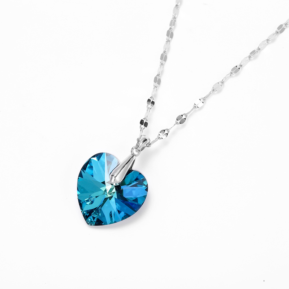 Yasliffe heart pendant female S925 silver love diamond temperament collarbone necklace female Japanese and Korean tide net red jewelry full figure