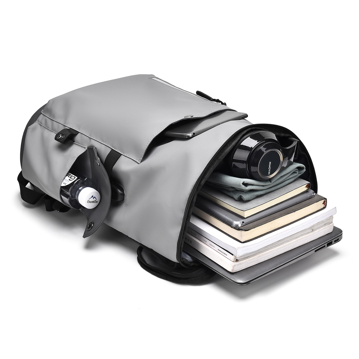 跨境新款轻便双肩背包男士商务休闲电脑包防水旅行包潮学生书包女白底实物图