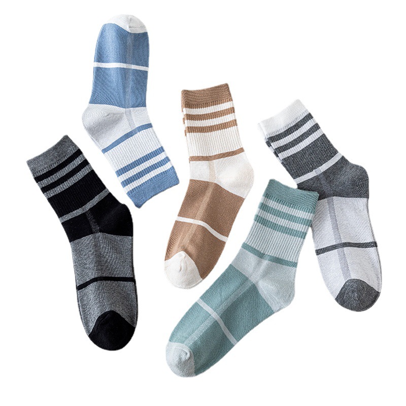 袜子男秋冬拼白底实物图