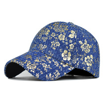 Cross-border new high-quality printed hip hop baseball cap cotton gold thread baseball cap alphabet printed duck cap