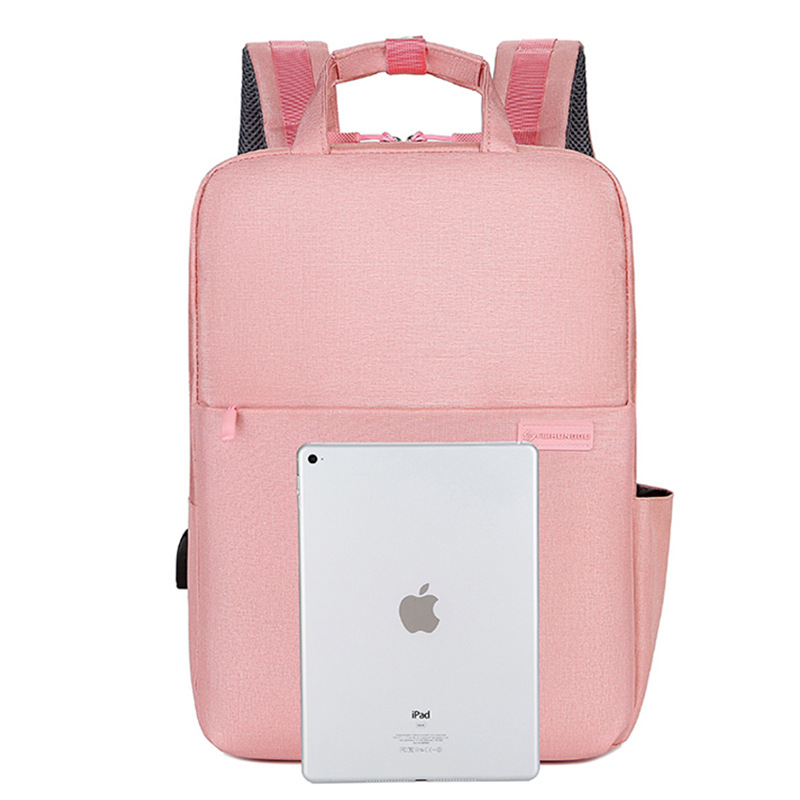Manufacturers Wholesale New Korean Version Of Simple Computer Backpack Logo Can Be Printed For Men And Women Usb Charging Computer Bag Specification drawing
