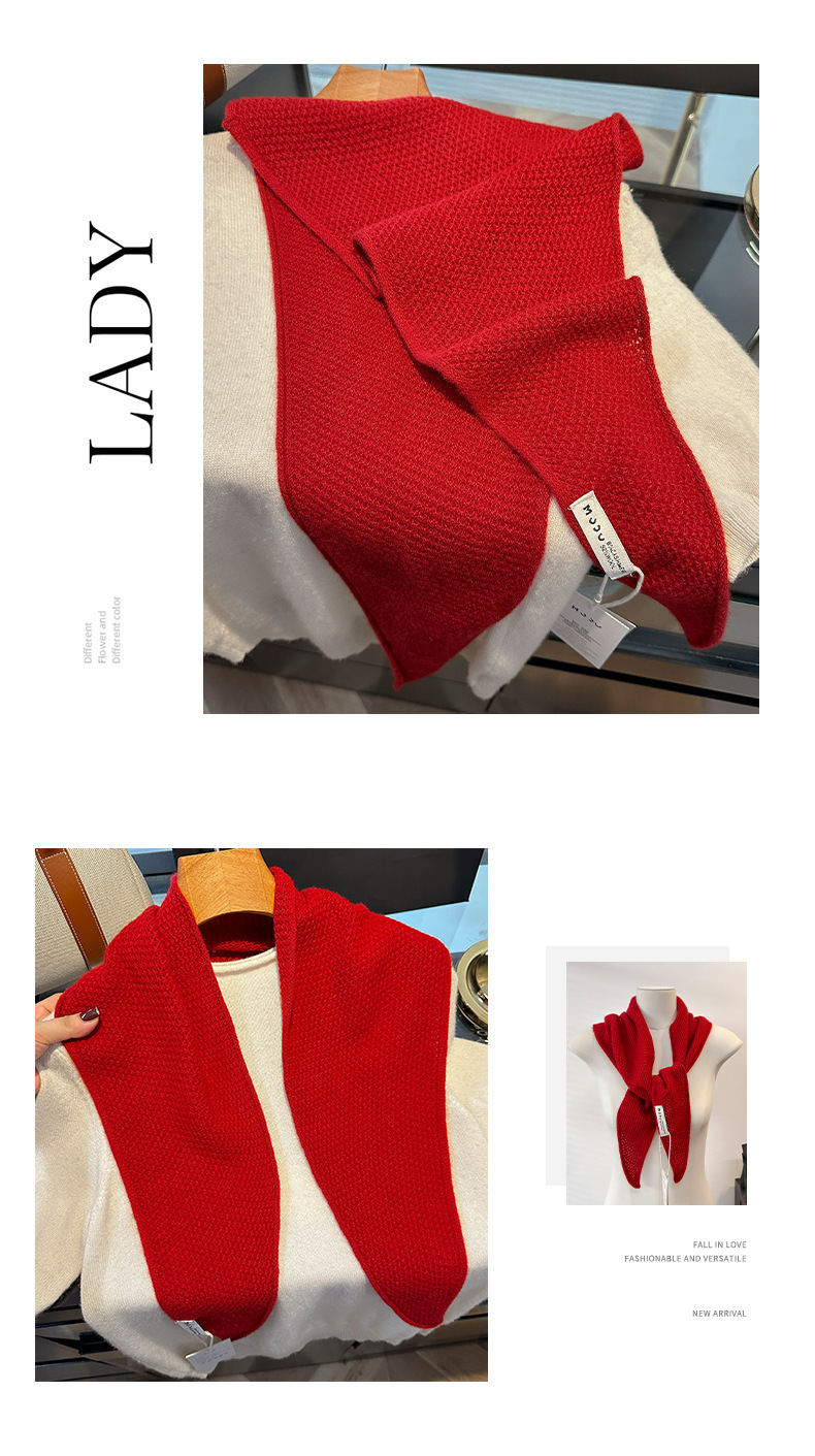 100% wool, 100% Australian wool, high-quality triangular scarf, neck protection, cashmere shawl, simple knitted scarf for women pic 9