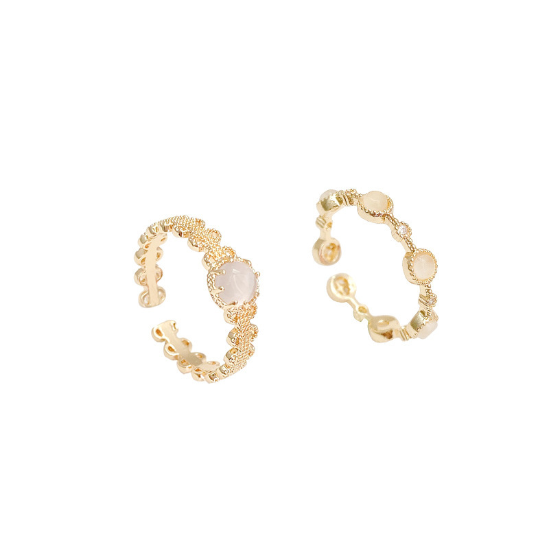 ins trendy set rings for women, retro, niche and individualistic pearl ring rings, cold style and high-end jewelry wholesale Item Picture